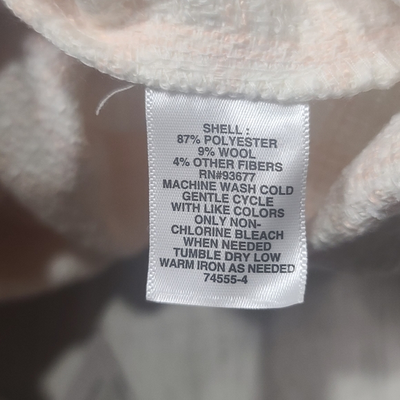 Liz Claiborne Pale Peach Tweed Shacket with Belt - Picture 5 of 11